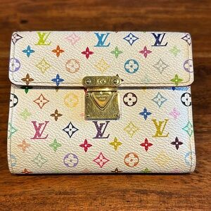 Louis Vuitton White Multicolor Monogram Canvas Koal Compact Wallet